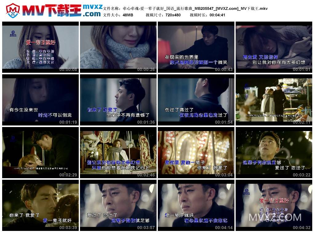 牵心牵魂-爱一辈子就好_国语_流行歌曲_MB205547